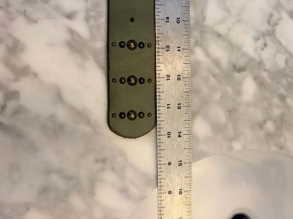 Talbots Olive Green Genuine Leather Studded Belt - Picture 6 of 8